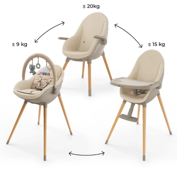 Фото - Стільчик для годування трансформер Kinderkraft 2в1 Kinderkraft Fini Up Beige (KHFINIUPBEG0000)